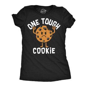 Womens Funny T Shirts One Tough Cookie Cute Chocolate Chip Cookie Tee For Ladies